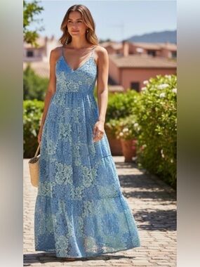 Dress the Population Melina Floral Lace Maxi Dress